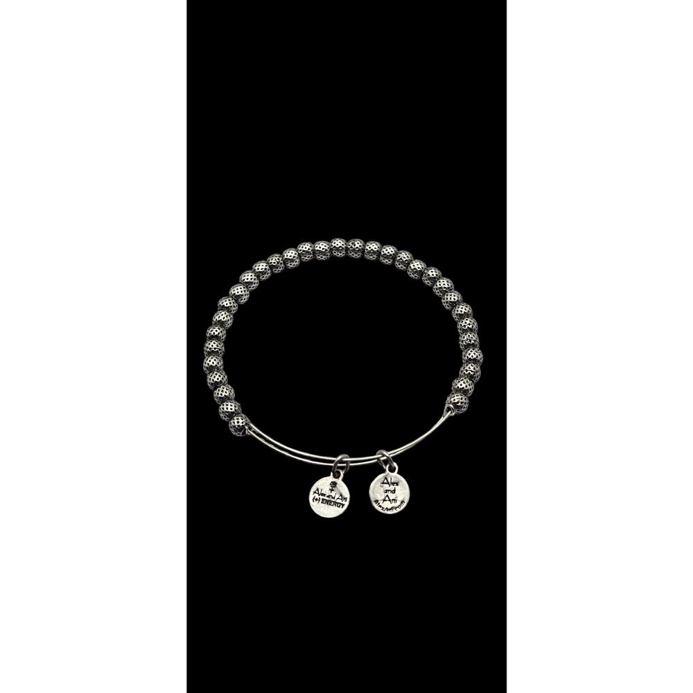 Alex and Ani Beaded Silver-Tone Energy Charm Bracelet - Picture 4 of 9